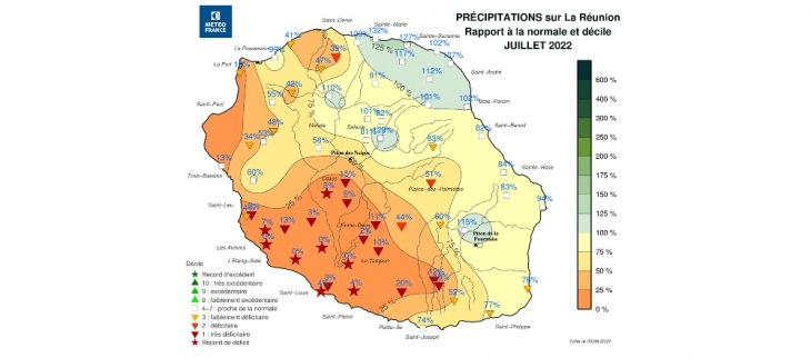Bulletin climatique mensuel de la Réunion - Juillet 2022