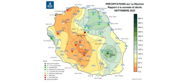 Bulletin climatique mensuel de la Réunion - Septembre 2022
