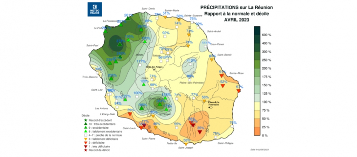 Bulletin climatique mensuel de la Réunion - Avril 2023