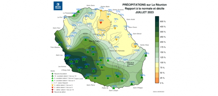 Bulletin climatique mensuel de la Réunion - Juillet 2023