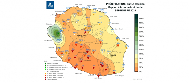 Bulletin climatique mensuel de la Réunion - Septembre 2023 Bulletin climatique mensuel de la Réunion - Septembre 2023