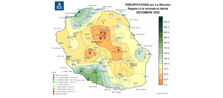 Bulletin climatique mensuel de La Réunion - Décembre 2023