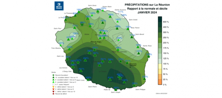 Bulletin climatique mensuel de La Réunion - Janvier 2024
