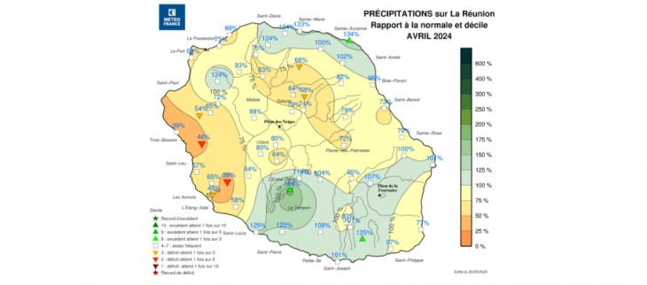 Bulletin climatologique mensuel de la Réunion - avril 2024