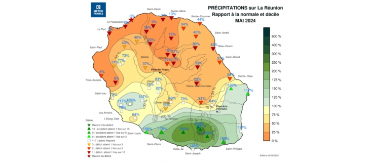 Bulletin climatologique mensuel de la Réunion - mai 2024