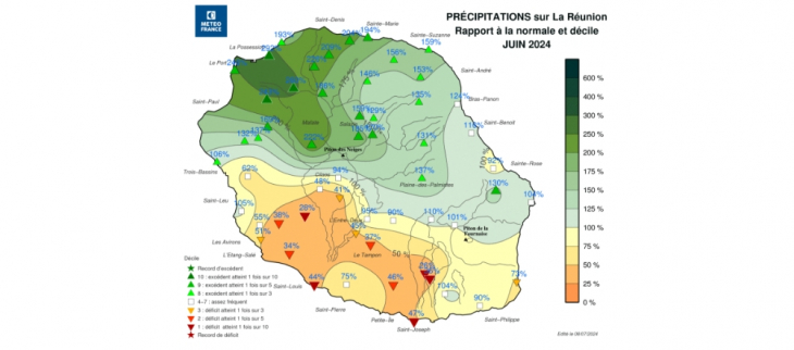 Bulletin climatologique mensuel de la Réunion - Juin 2024