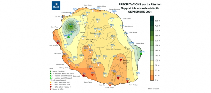 Bulletin climatique mensuel de La Réunion - septembre 2024