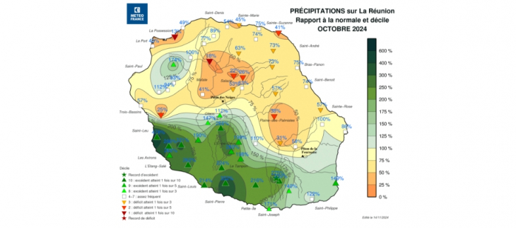 Bulletin climatique mensuel de la Réunion - Octobre 2024