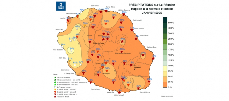 Bulletin climatique mensuel de La Réunion - janvier 2025 Bulletin climatique mensuel de La Réunion - janvier 2025