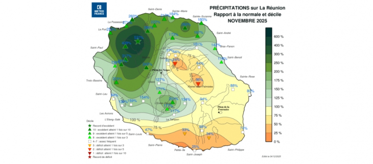 Bulletin climatique mensuel de La Réunion - novembre 2025