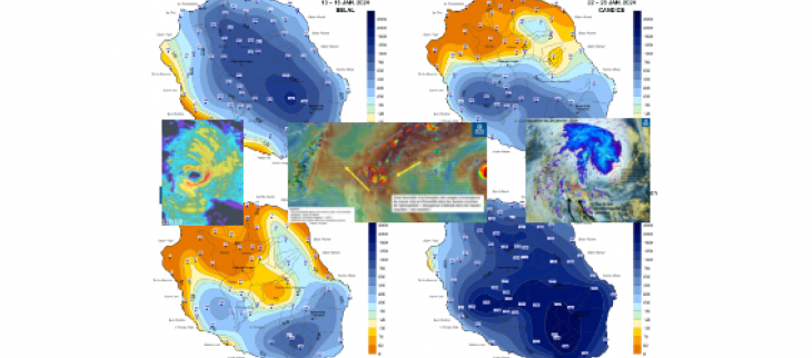 Pluviométrie de janvier 2024 à la Réunion