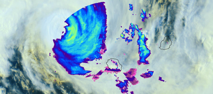 Image satelite visible le 14/01/2024 à 17h30