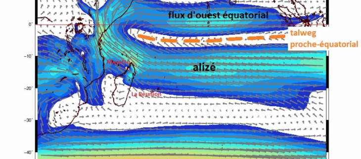 Configuration des vents prévus en première semaine de mai 2023