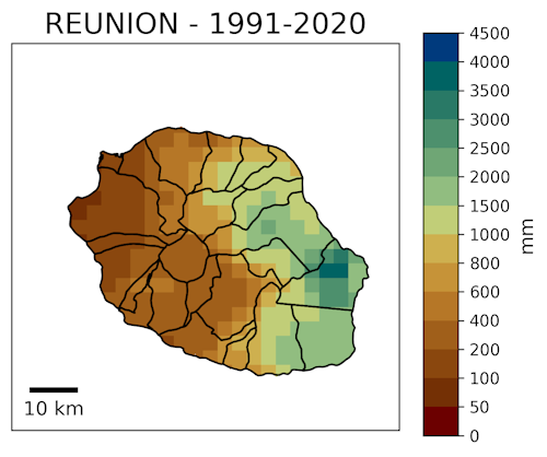 Carte du cumul de précipitations en saison sèche. © Météo-France