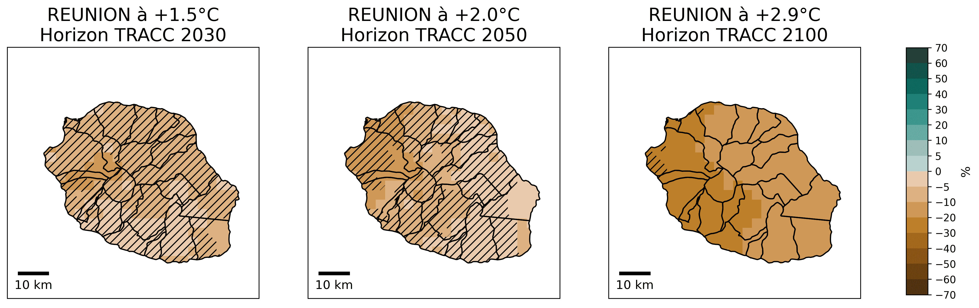 Évolution du cumul de précipitations en saison sèche. © Météo-France