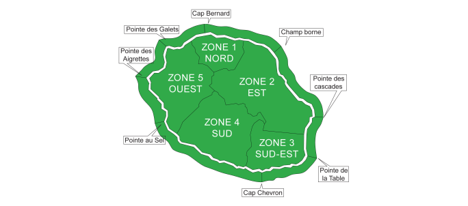 Les zones de vigilance à La Réunion